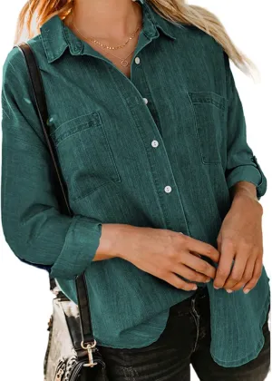 FMCHICO Women's Oversized Denim Jacket Casual Long Boyfriend Jean Jacket Autumn Spring