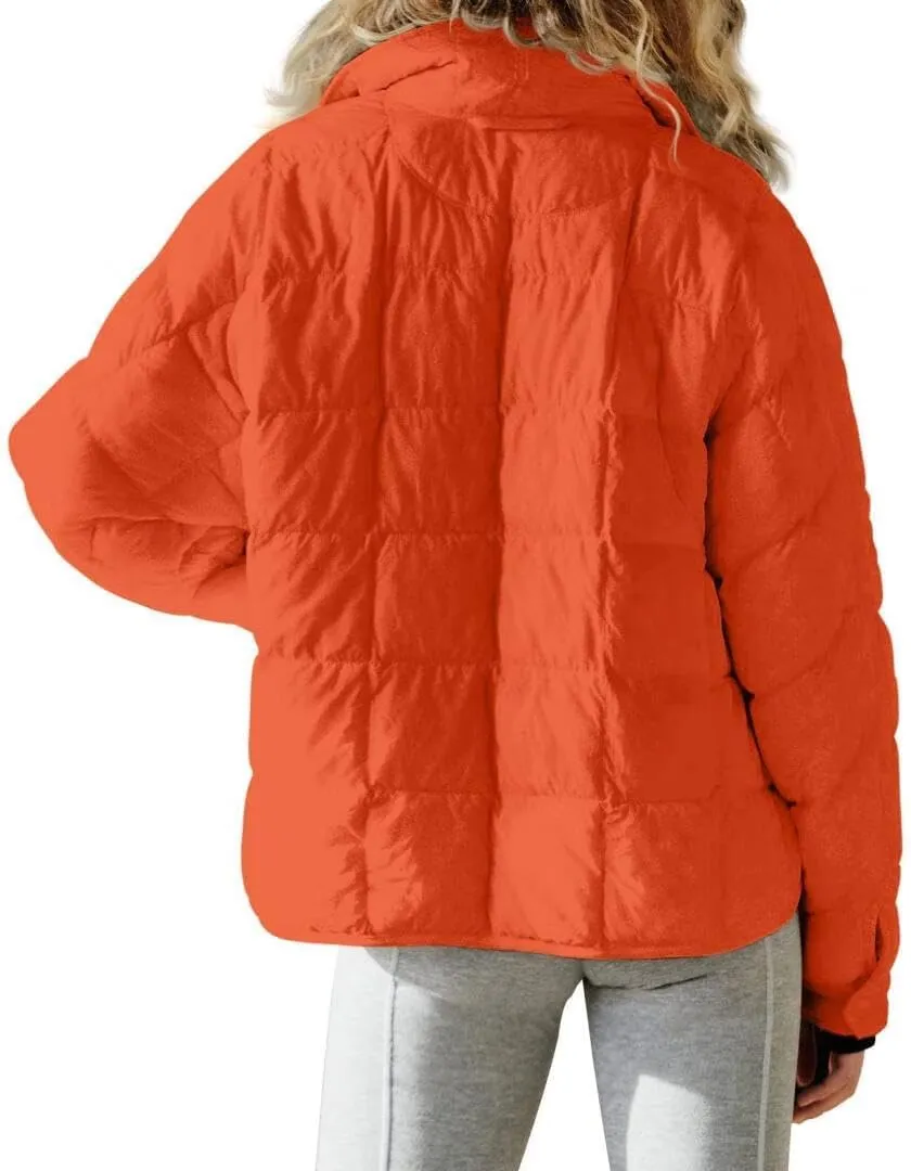 FMCHICO Womens Quilted Puffer Jacket Zip Up Lightweight Padded Coat Outwear