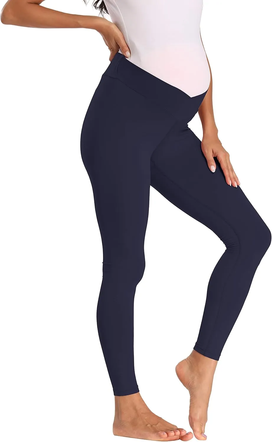 Foucome Women's Under The Belly Super Soft Support Maternity Leggings