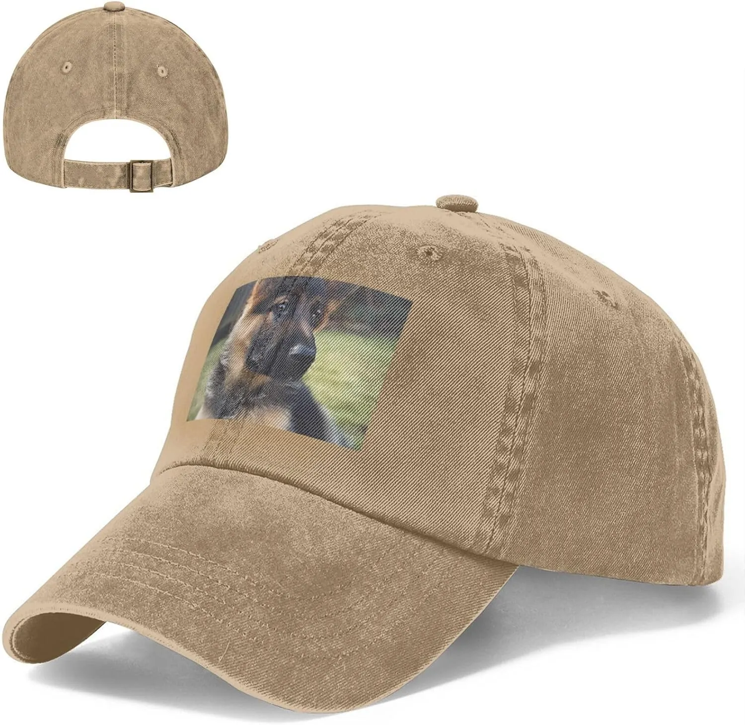 German Shepherd Puppy Unisex Baseball Cap Breathable Cotton Trucker Hat Classic Denim Dad Hat Summer Sun Hat