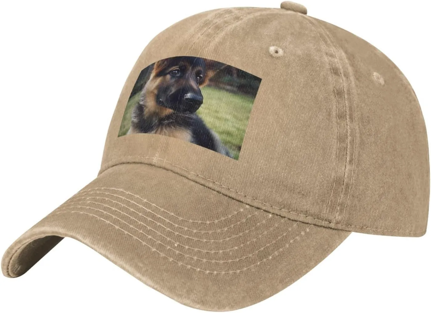 German Shepherd Puppy Unisex Baseball Cap Breathable Cotton Trucker Hat Classic Denim Dad Hat Summer Sun Hat