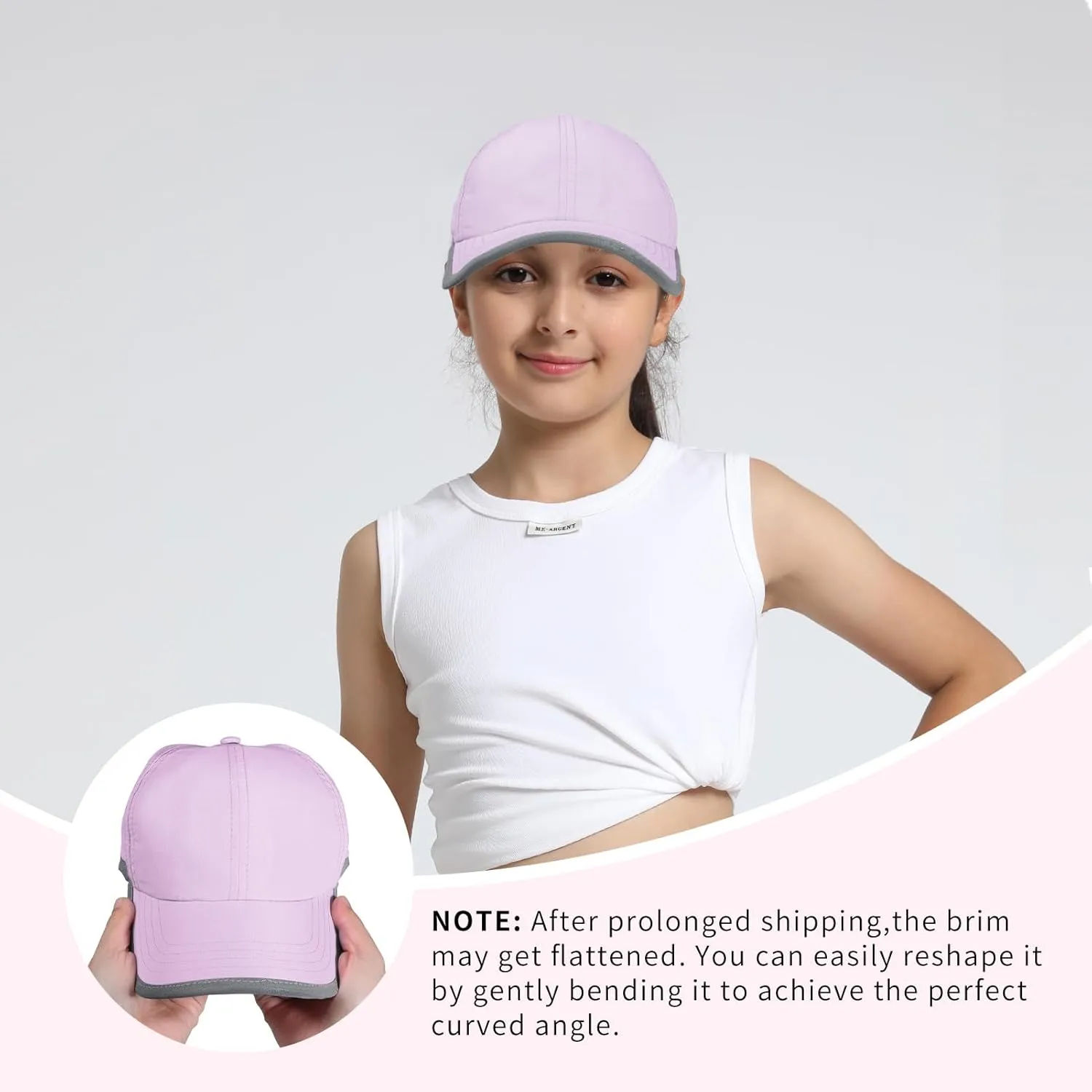 Girls Criss Cross Ponytail Baseball Cap Reflective Quick Dry Hat Kids Cooling Mesh Outdoor Sports Hat for Age 3-12