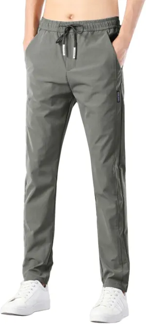 Glidepants for Men, Unisex Quick Dry Pull-On Stretch Pants, Glide Pants Mens, Solid Color Slim Fit Lightweight Pants
