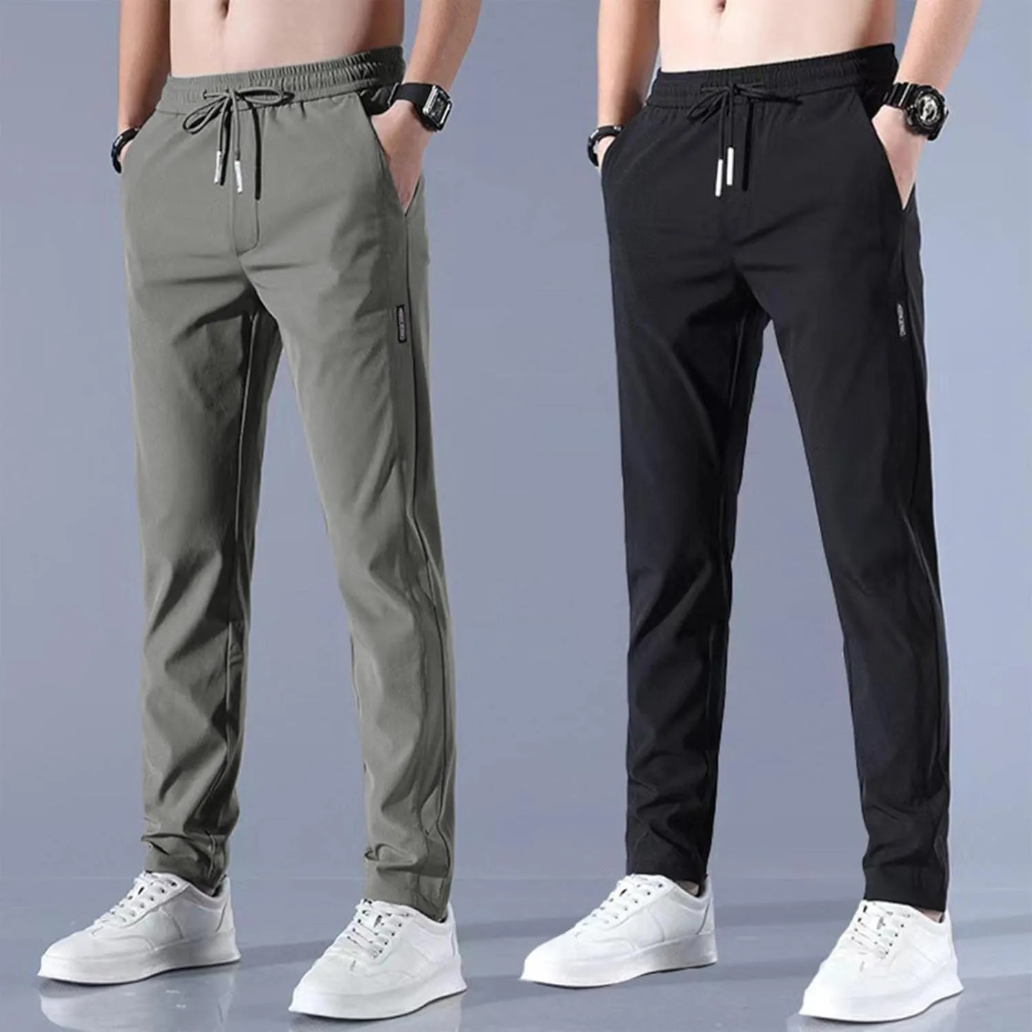 Glidepants for Men, Unisex Quick Dry Pull-On Stretch Pants, Glide Pants Mens, Solid Color Slim Fit Lightweight Pants