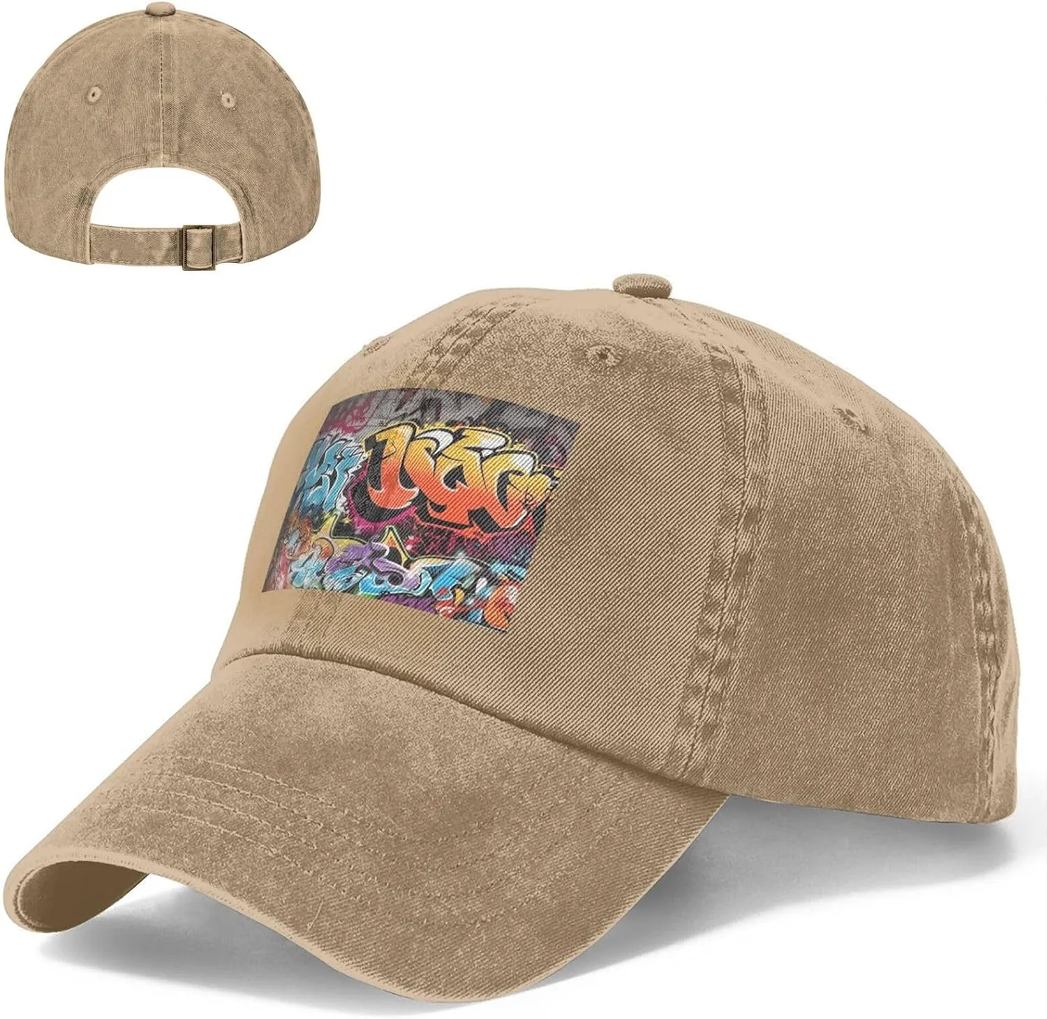 Graffiti Hip Hop Unisex Baseball Cap Breathable Cotton Trucker Hat Classic Denim Dad Hat Summer Sun Hat