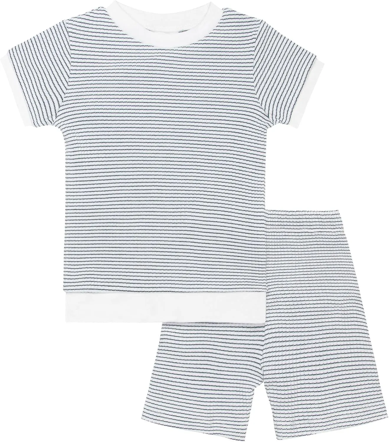 GUISBY Baby Short Sleeve Cotton Pajamas Waffle Sleepers T-shirt and Shorts Set for Boy Girl