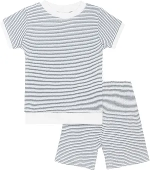 GUISBY Baby Short Sleeve Cotton Pajamas Waffle Sleepers T-shirt and Shorts Set for Boy Girl