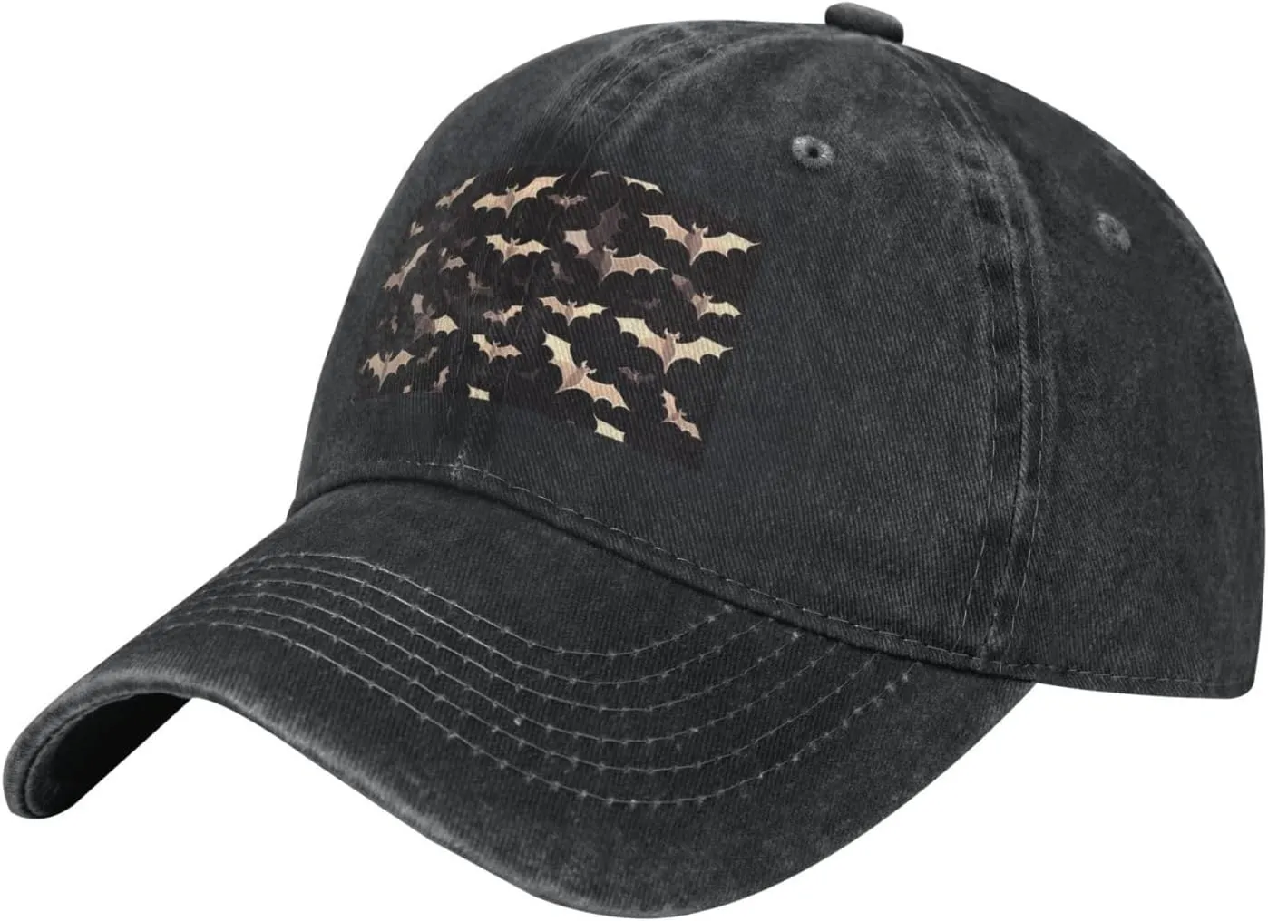Halloween Flying Bats Unisex Baseball Cap Breathable Cotton Trucker Hat Classic Denim Dad Hat Summer Sun Hat