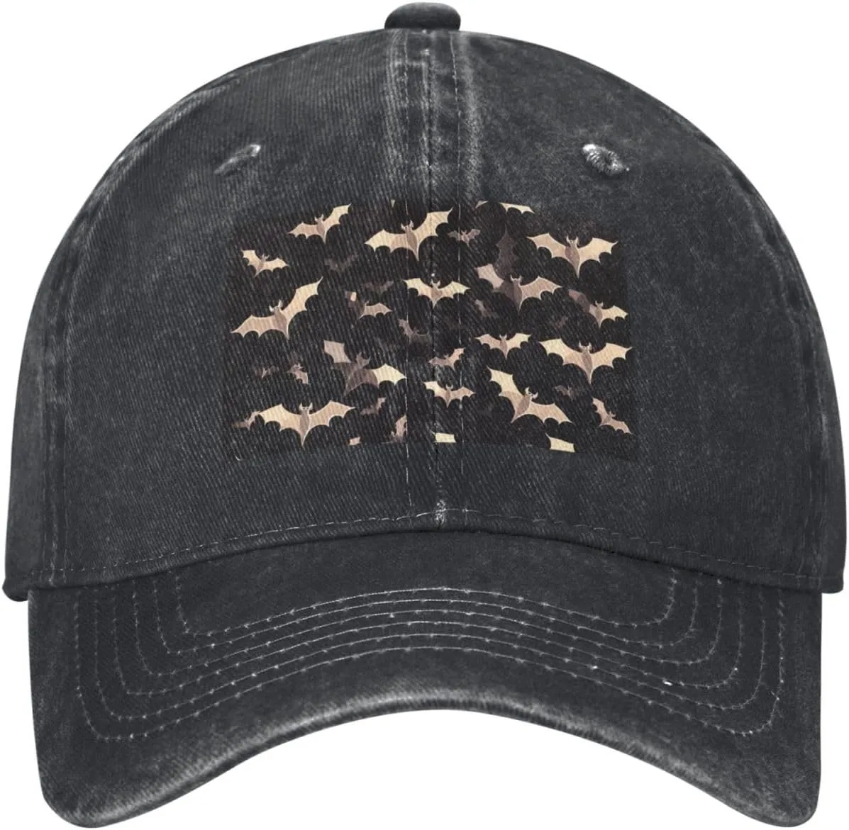 Halloween Flying Bats Unisex Baseball Cap Breathable Cotton Trucker Hat Classic Denim Dad Hat Summer Sun Hat