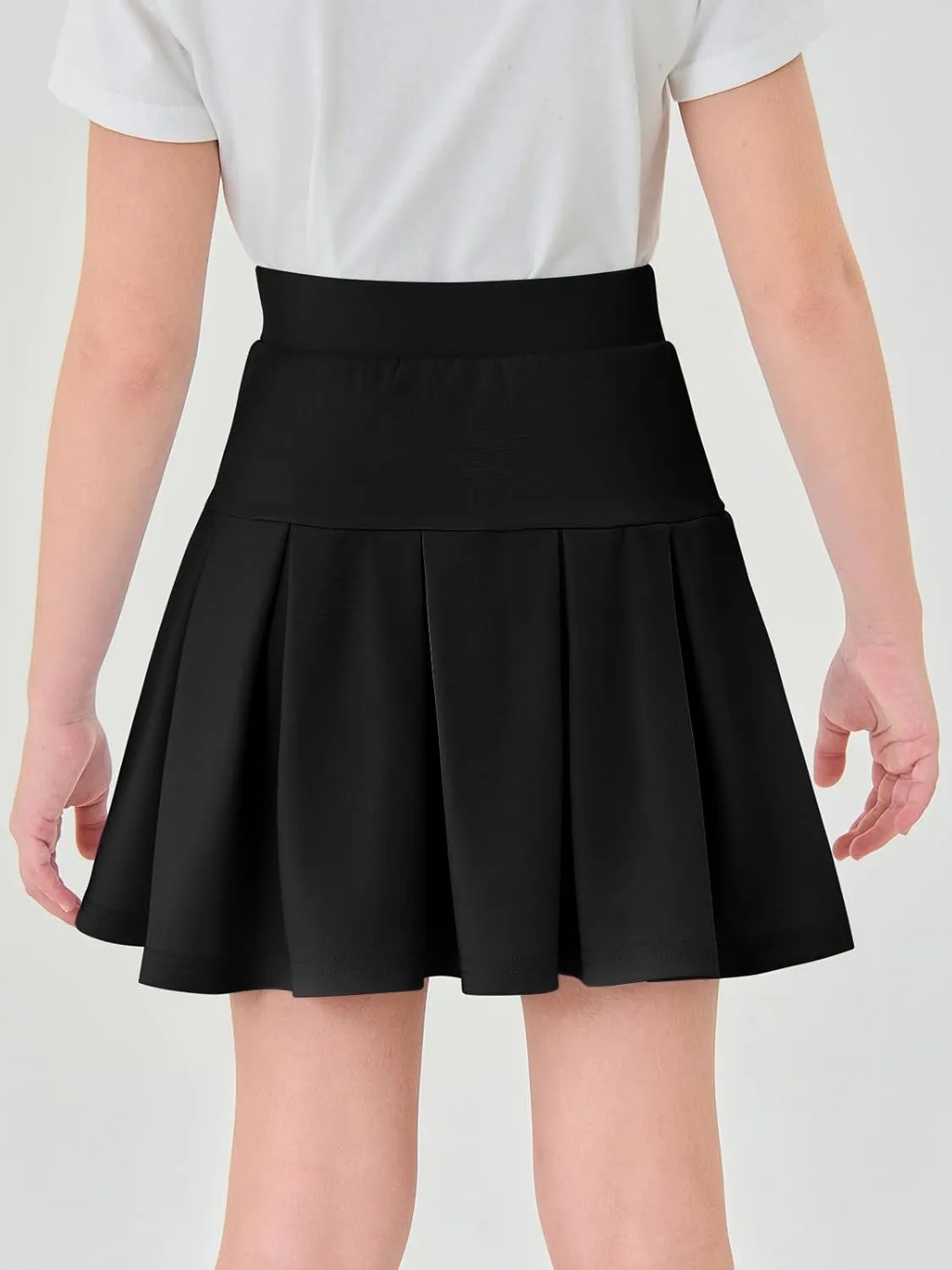 Haloumoning Girls Pleated Skirts School Kids Casual Mini Flare A Line Uniform Skorts Skirt 5-14 Years