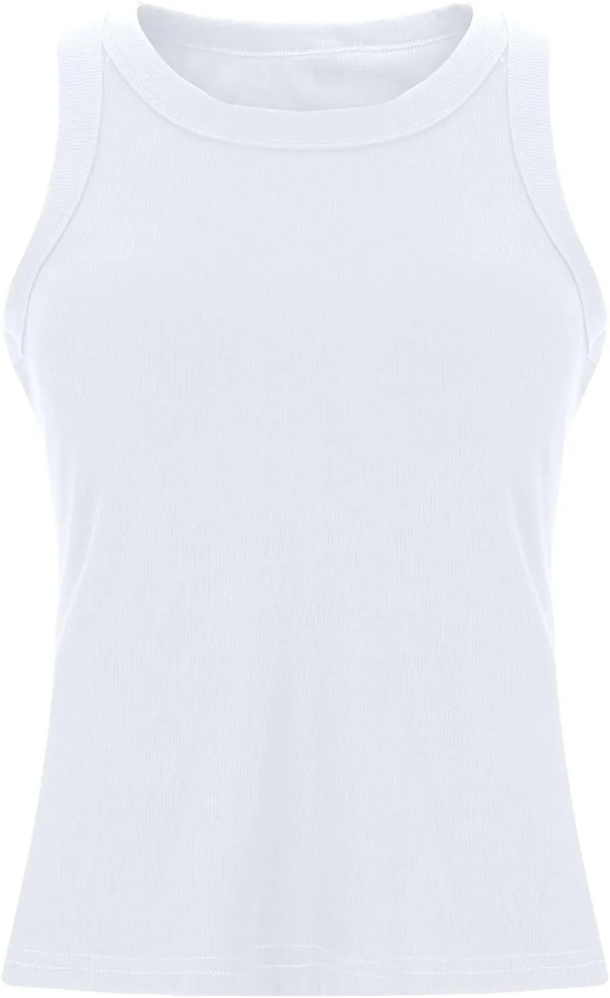 HGps8w Women's Tank Tops with Built in Bras - Casual Summer Spaghetti Strap Basic Padded Camisole Workout Yoga Shirts