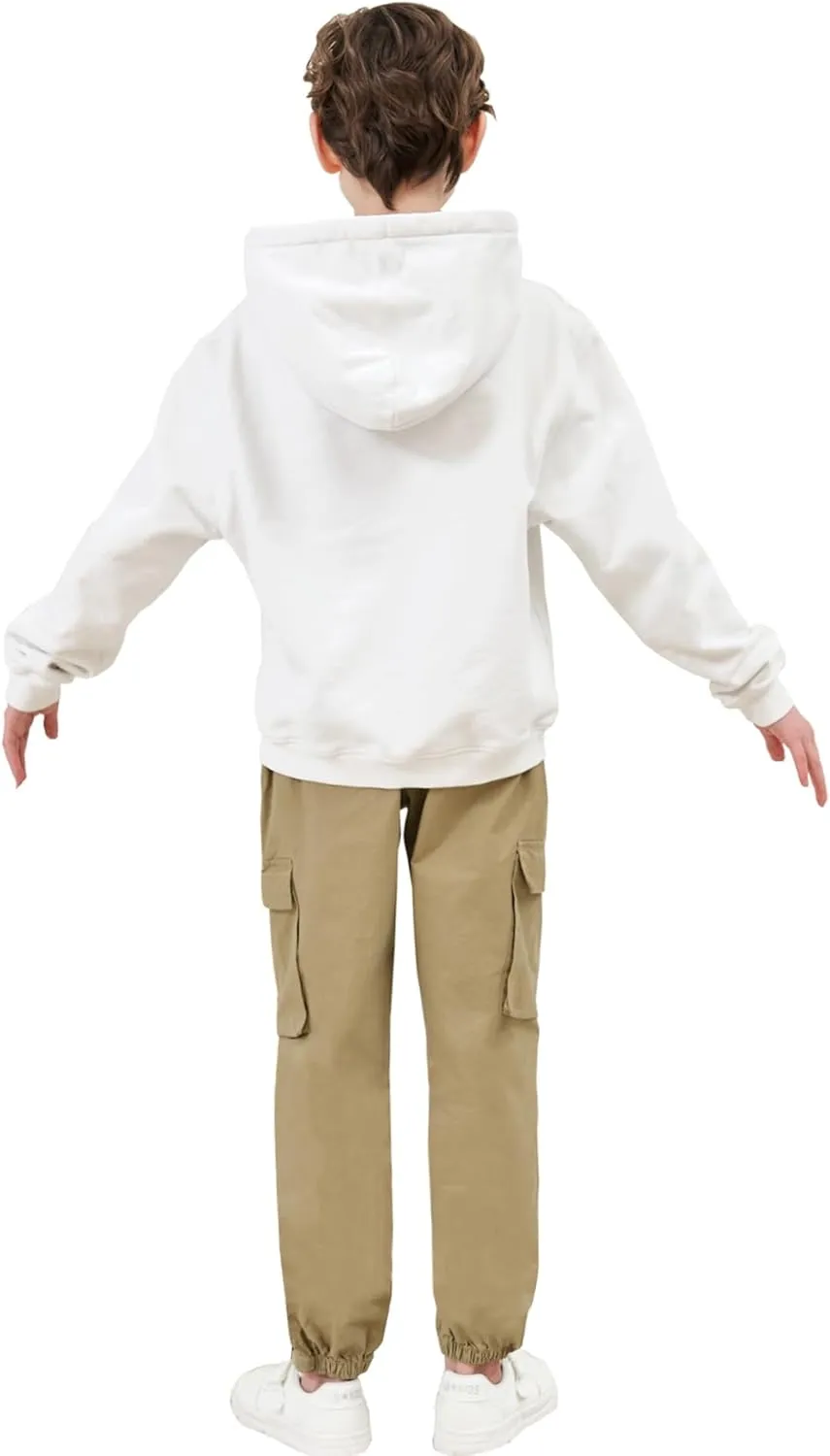 HIBETY Hiking Pants for Boys - UPF 50  Sun Protection, Breathable Cotton Cargo Jogger Pants for Kids' Outdoor Exploration
