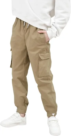 HIBETY Hiking Pants for Boys - UPF 50  Sun Protection, Breathable Cotton Cargo Jogger Pants for Kids' Outdoor Exploration