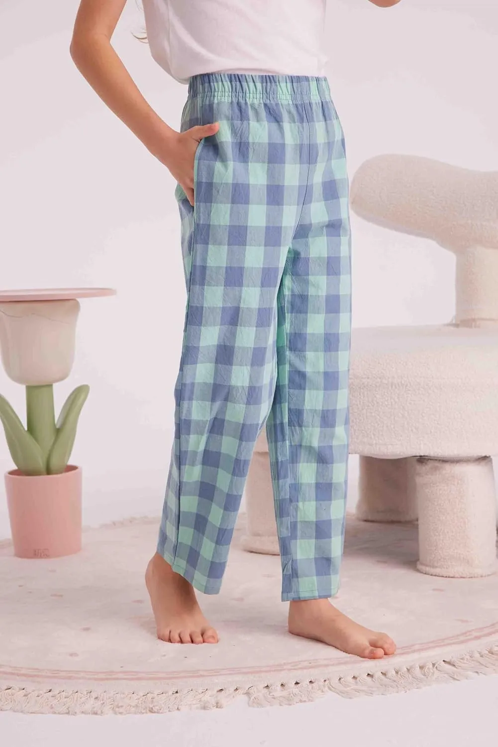 HiddenValor Big Girls Lightweight Woven Cotton Pajama Lounge Pants with Pockets