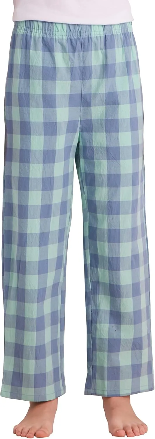 HiddenValor Big Girls Lightweight Woven Cotton Pajama Lounge Pants with Pockets