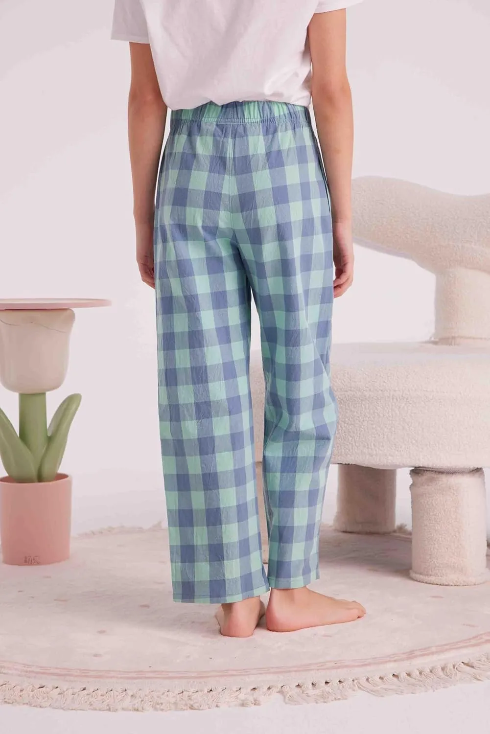 HiddenValor Big Girls Lightweight Woven Cotton Pajama Lounge Pants with Pockets