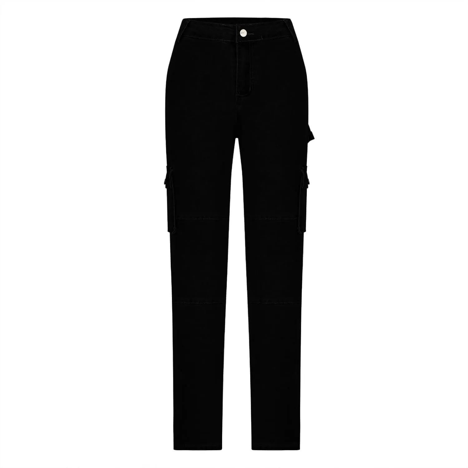 High Waisted Cargo Pants for Women Casual Baggy Cargo Jeans Straight Wide Leg Trousers Stretchy Pants with Pockets