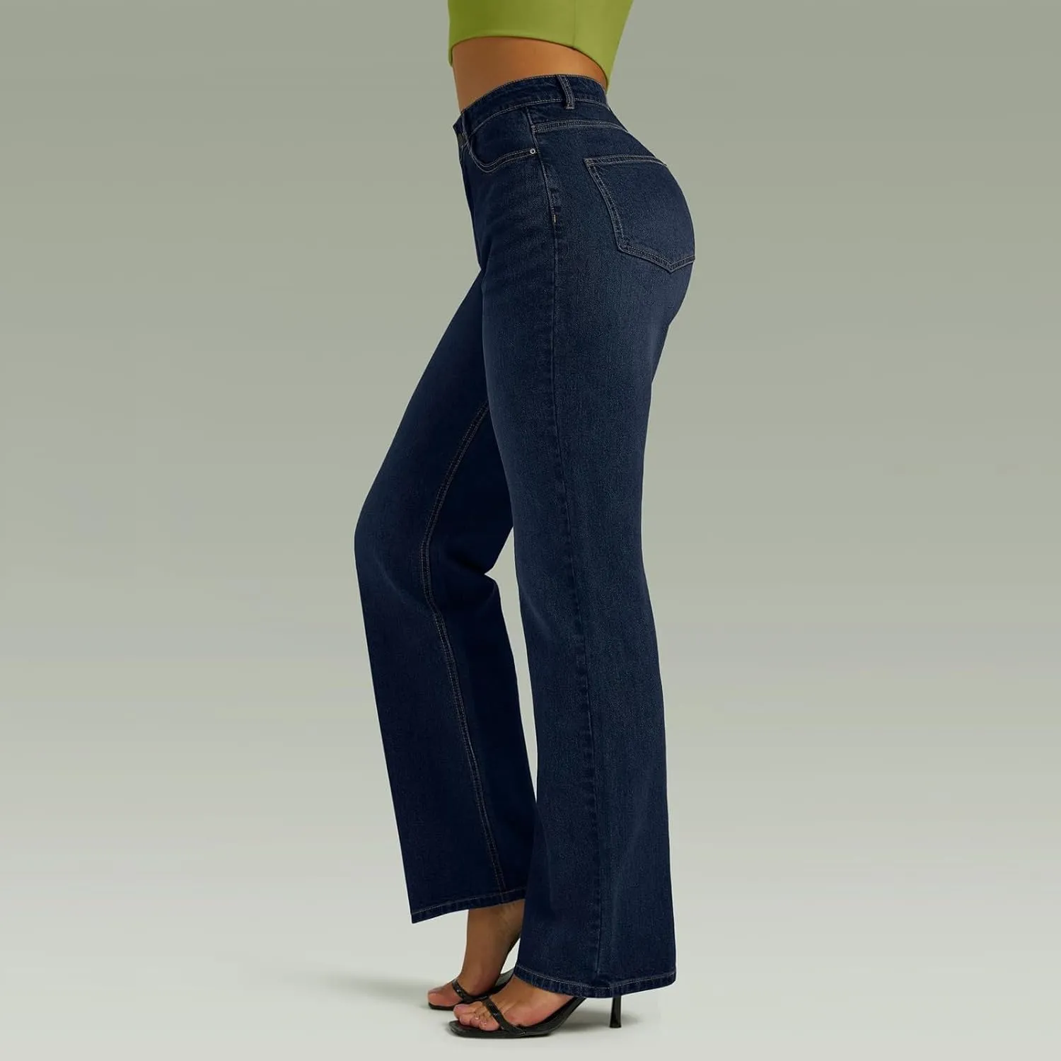 High Waisted Jeans for Women Straight Leg Denim Pants Wide Leg Jeans High Rise Baggy Pants with Pocket Streetwear