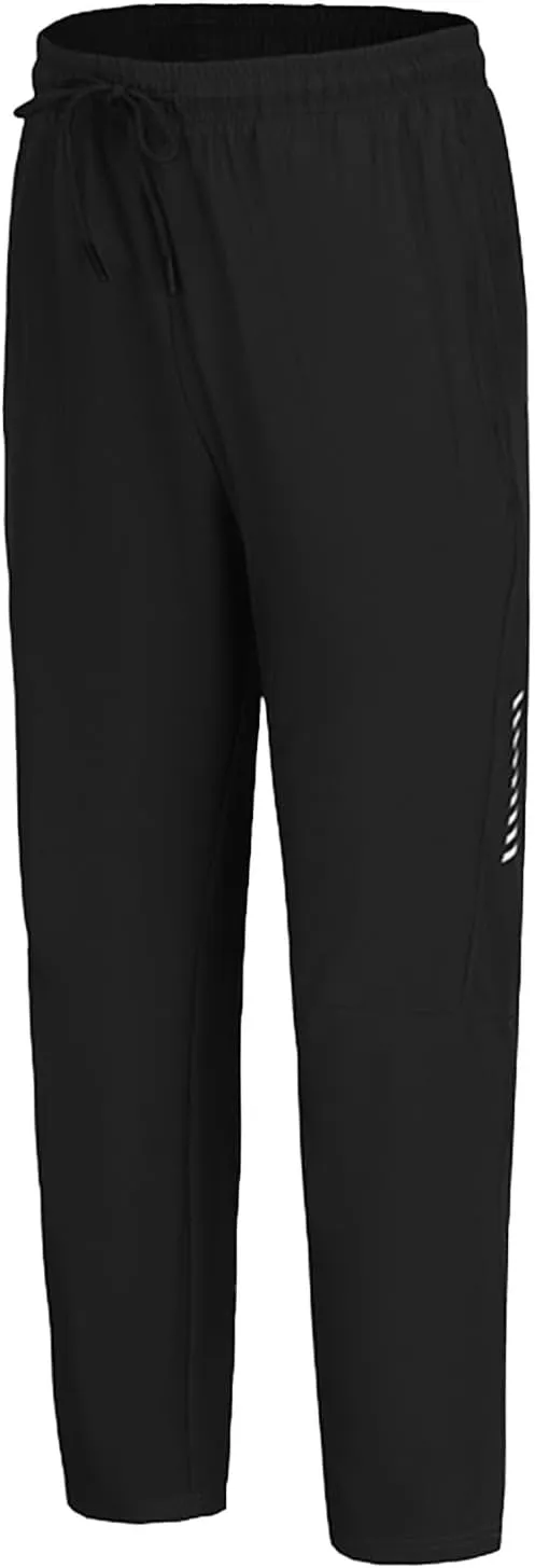 Ice Silk Casual Pants for Men Drawstring Quick Drying Straight Leg Pants Lightweight Stretch Soft Comfy-Fit Trousers