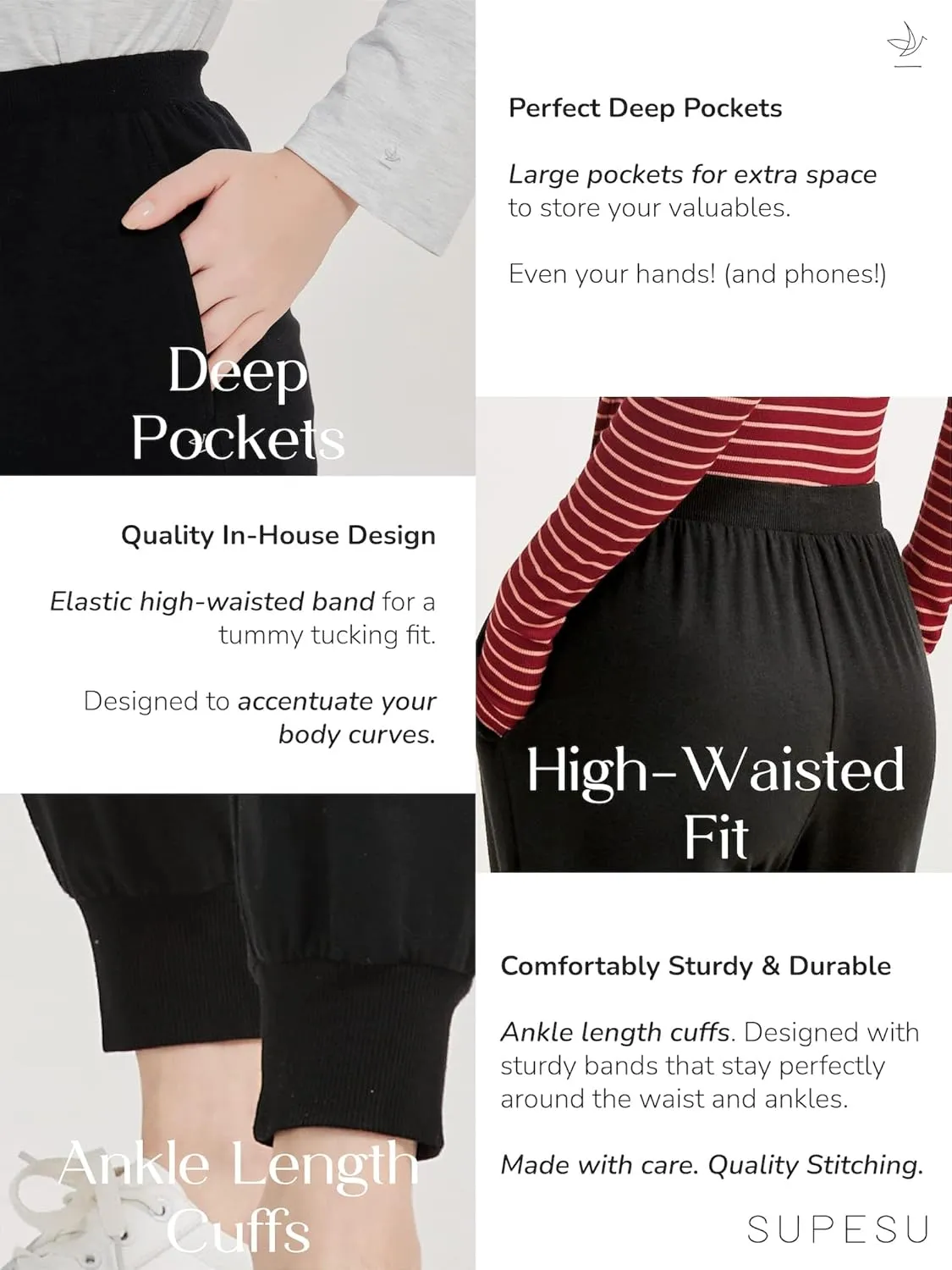 Jeannie Joggers, High Waisted, Simply Soft* Terry Fabric