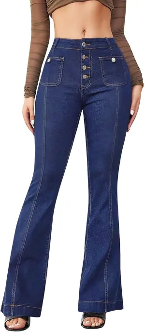 Jeans for Women Womens Jeans Stretchy High or Mid Waisted Jeans for Women Womens Wide Leg Pants