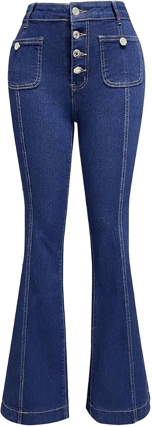Jeans for Women Womens Jeans Stretchy High or Mid Waisted Jeans for Women Womens Wide Leg Pants