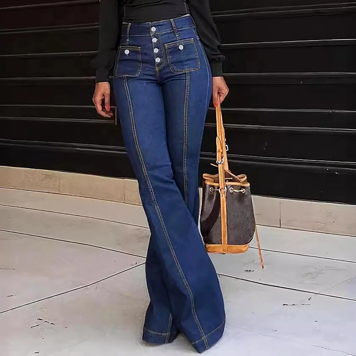 Jeans for Women Womens Jeans Stretchy High or Mid Waisted Jeans for Women Womens Wide Leg Pants