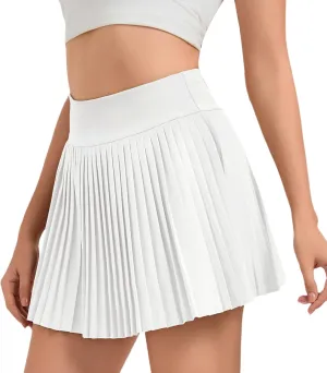 Jhsnjnr Womens Pleated Tennis Skirt Skorts Summer Golf Skirts with Shorts Pockets Workout Pleated Athletic Skort
