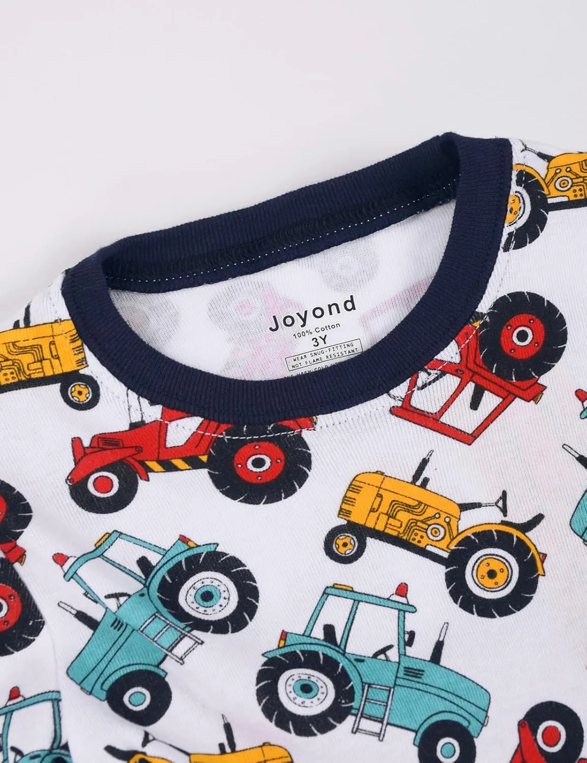 Joyond Boys Pure Cotton Summer Pjs for 2-14 Years, Kids Short Sleeve 4-Piece Pajamas Set Little Boys Sleepwear