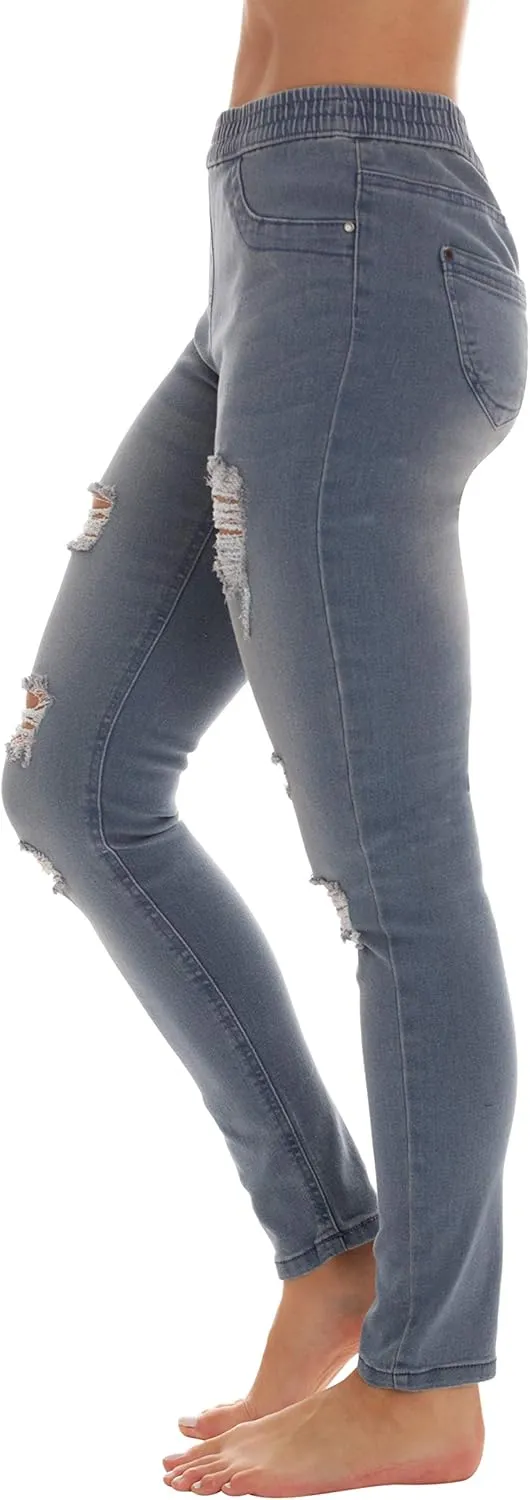 Just Love Ripped Denim Jeggings for Women Jeans Leggings