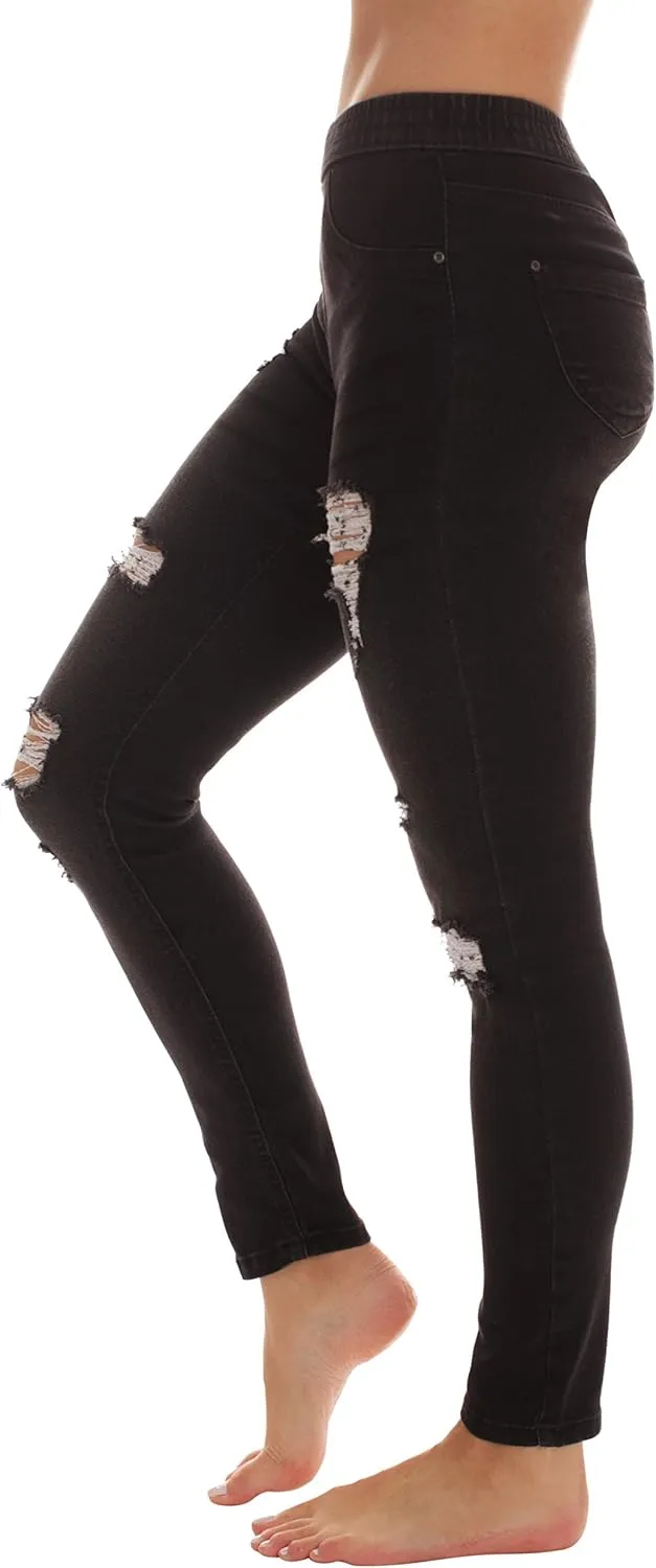 Just Love Ripped Denim Jeggings for Women Jeans Leggings