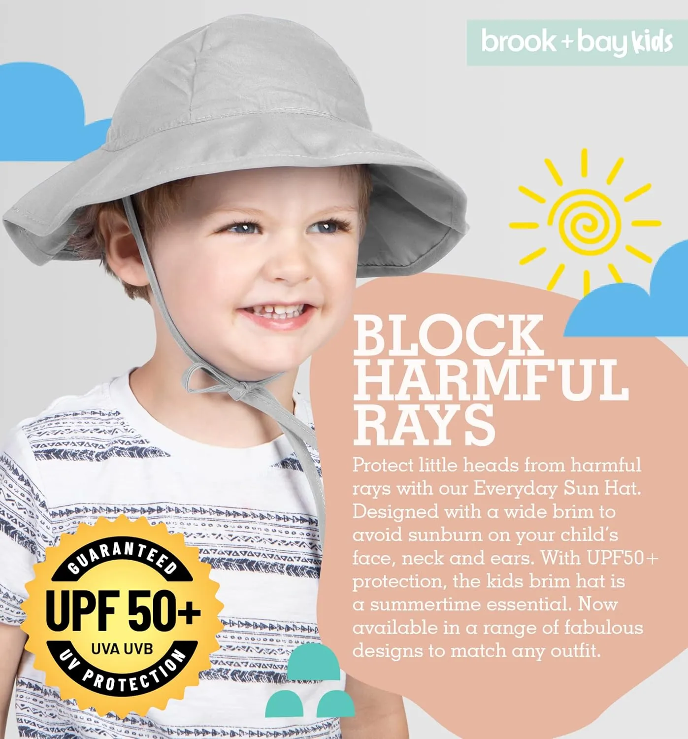 Kids Sun Hat - Toddler Beach Hat, Girls Sun Hat, Sun Hat Toddler, Kids Beach Hat - Kids Sun Hat Boys & Girls with Wide Brim
