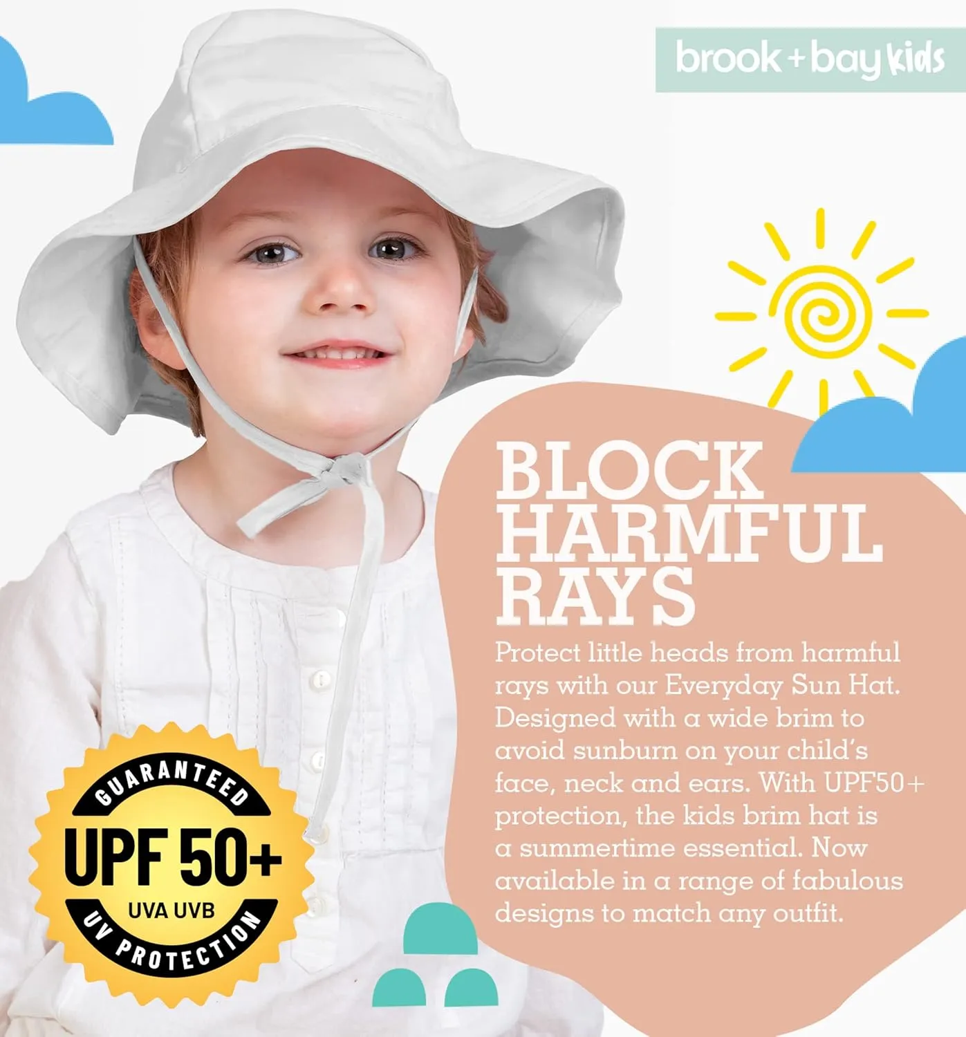 Kids Sun Hat - Toddler Beach Hat, Girls Sun Hat, Sun Hat Toddler, Kids Beach Hat - Kids Sun Hat Boys & Girls with Wide Brim