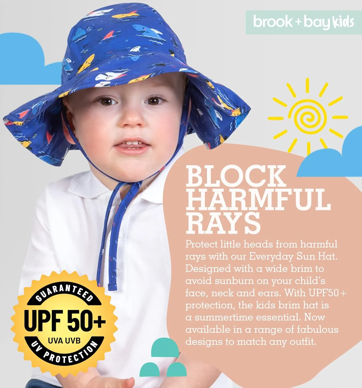 Kids Sun Hat - Toddler Beach Hat, Girls Sun Hat, Sun Hat Toddler, Kids Beach Hat - Kids Sun Hat Boys & Girls with Wide Brim
