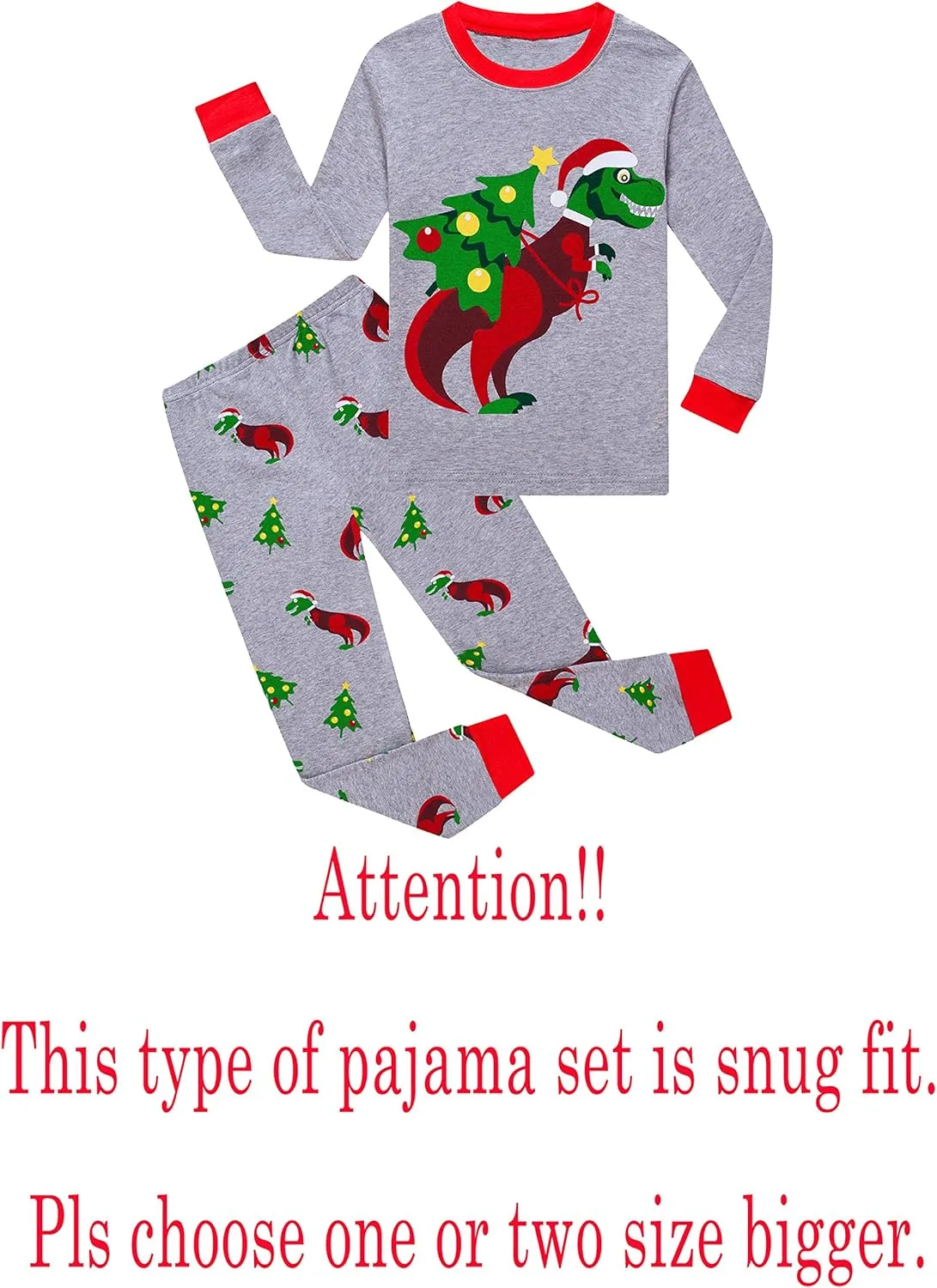 KikizYe Little Big Boys Girls Pajamas Set Kids PJs 100% Cotton Sleepwear