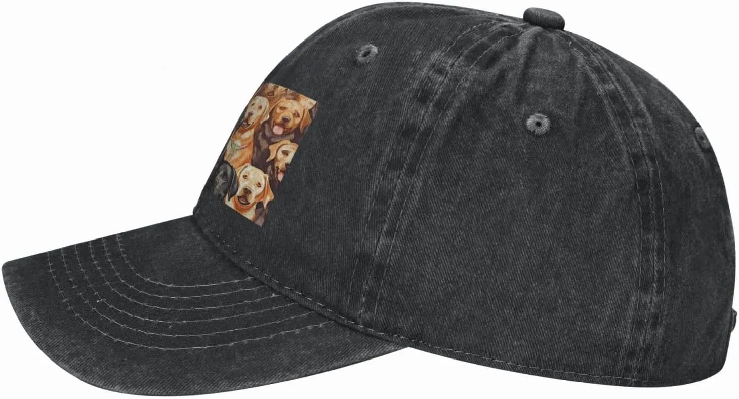 Labrador Retriever Dogs Unisex Baseball Cap Breathable Cotton Trucker Hat Classic Denim Dad Hat Summer Sun Hat