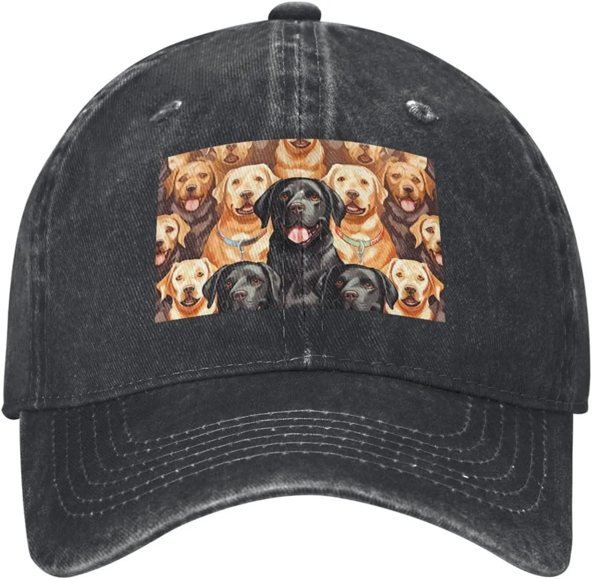 Labrador Retriever Dogs Unisex Baseball Cap Breathable Cotton Trucker Hat Classic Denim Dad Hat Summer Sun Hat