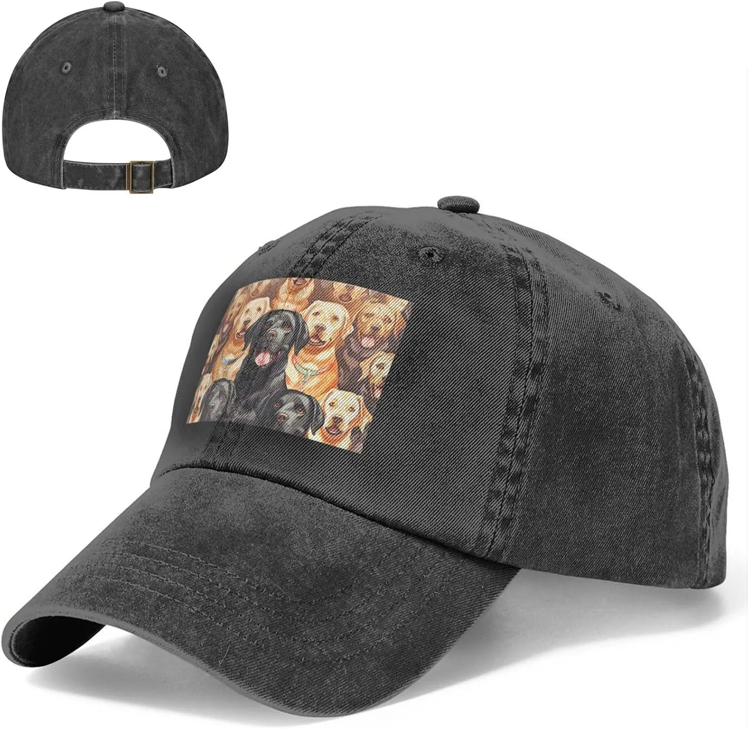 Labrador Retriever Dogs Unisex Baseball Cap Breathable Cotton Trucker Hat Classic Denim Dad Hat Summer Sun Hat