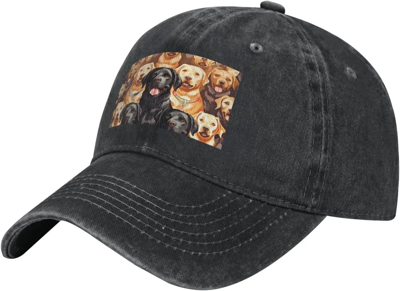 Labrador Retriever Dogs Unisex Baseball Cap Breathable Cotton Trucker Hat Classic Denim Dad Hat Summer Sun Hat