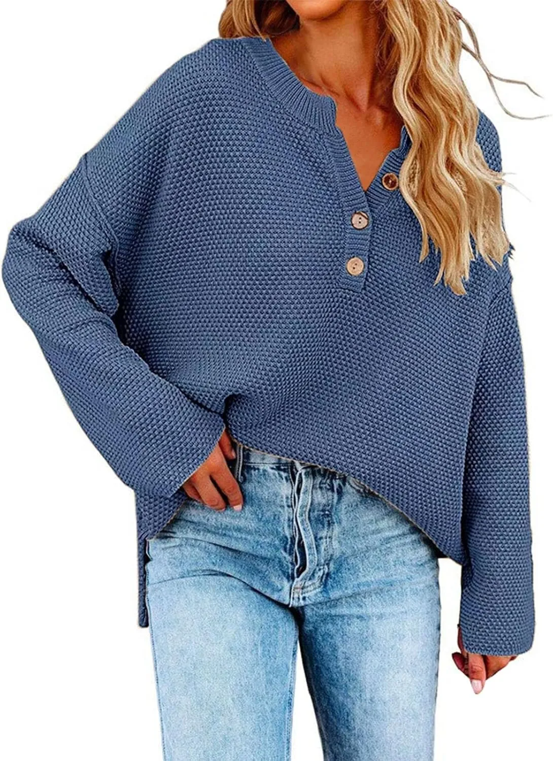 LCMTWX Womens Oversized Sweaters Casual Pullover Soft Knit Cardigan Sweater 2023 Fall Oversized Ribbed Knit Pullover Top