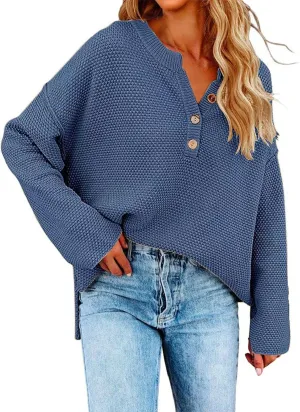 LCMTWX Womens Oversized Sweaters Casual Pullover Soft Knit Cardigan Sweater 2023 Fall Oversized Ribbed Knit Pullover Top
