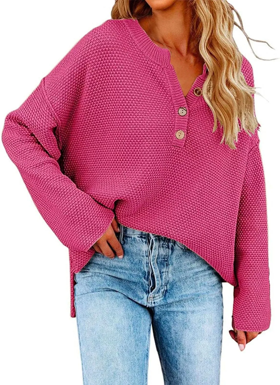 LCMTWX Womens Oversized Sweaters Casual Pullover Soft Knit Cardigan Sweater 2023 Fall Oversized Ribbed Knit Pullover Top