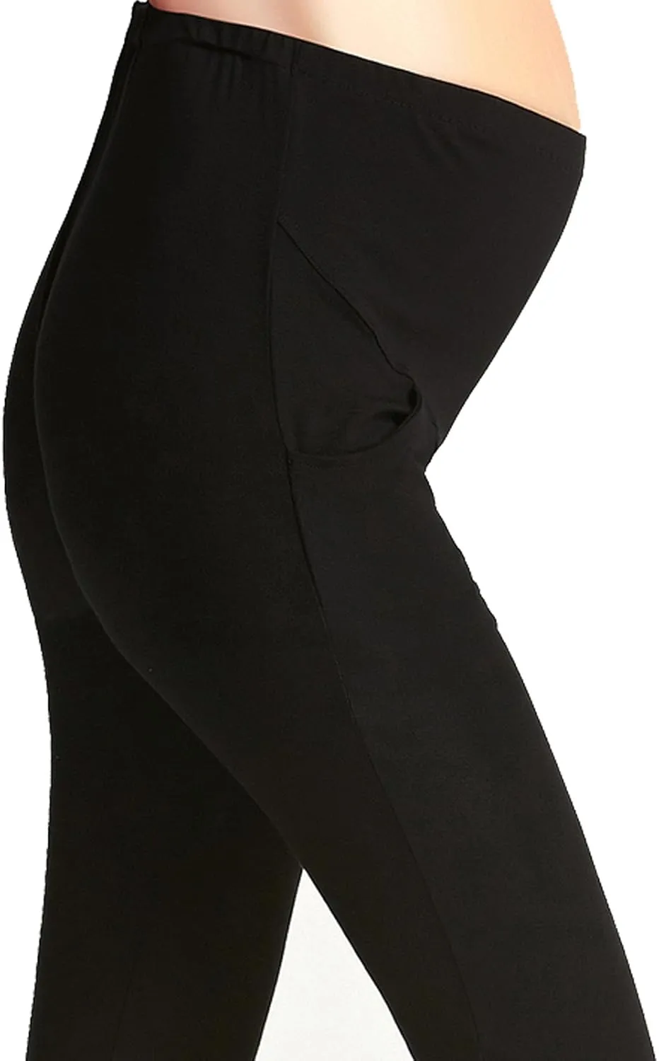 Liang Rou Maternity Belly Support Mini-Ribbed Stretch Short Leggings
