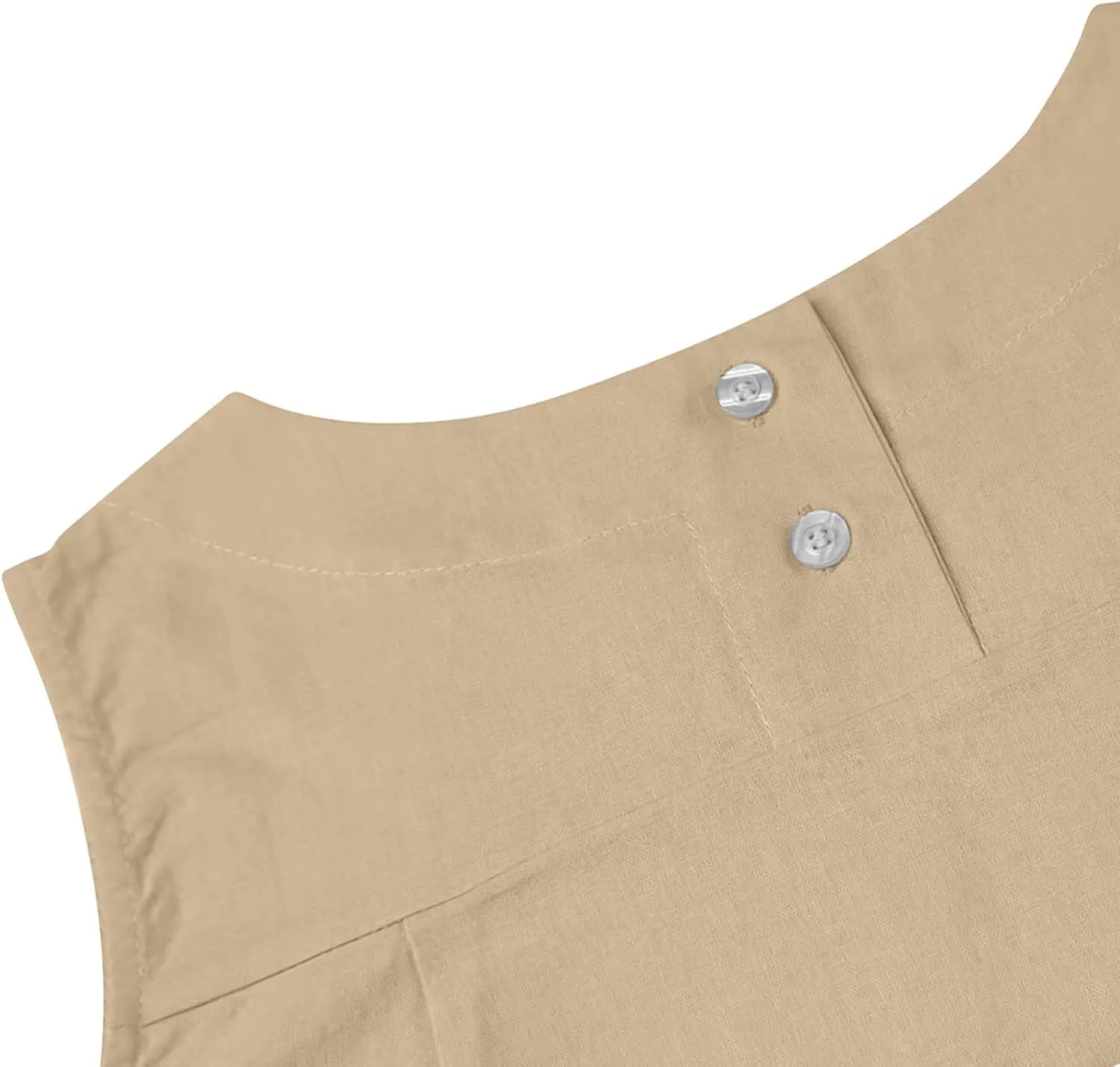 Linen Tank Tops for Women Cotton Summer Sleeveless Casual Cute Tops Y2k Going Out Outfits Button Back Beach Camisole