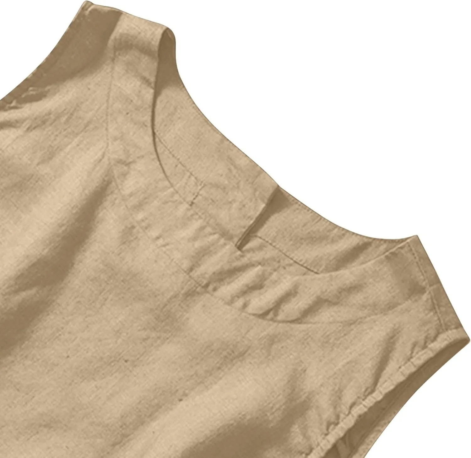 Linen Tank Tops for Women Cotton Summer Sleeveless Casual Cute Tops Y2k Going Out Outfits Button Back Beach Camisole