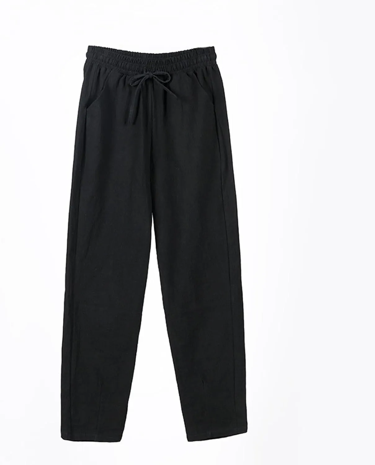 Linen Wide Leg Pants for Women Drawstring Casual Pants Straight Leg Linen