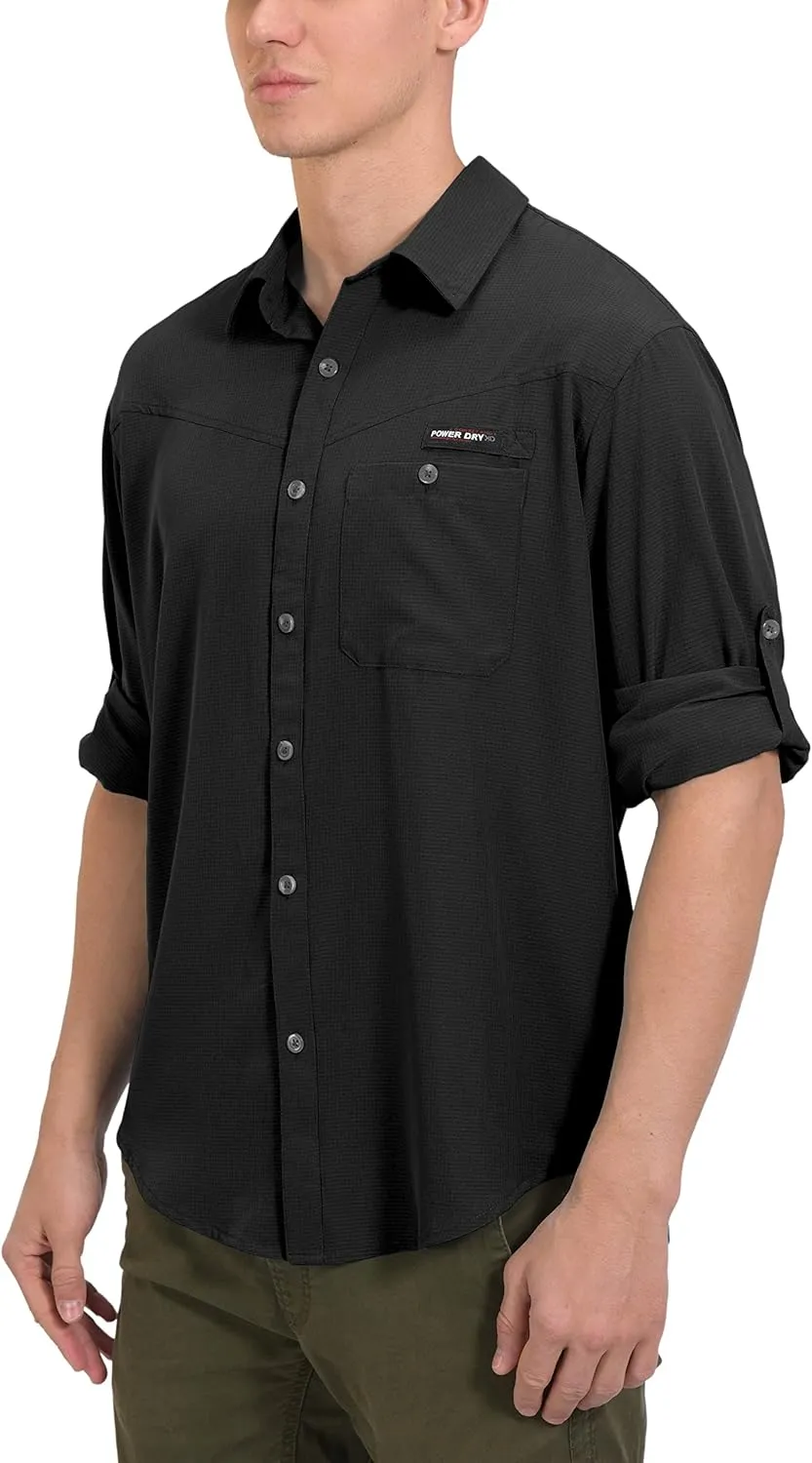 Little Donkey Andy Men's UPF 50 UV Protection Shirt, Breathable Long Sleeve Fishing Hiking Shirts, Quick Dry