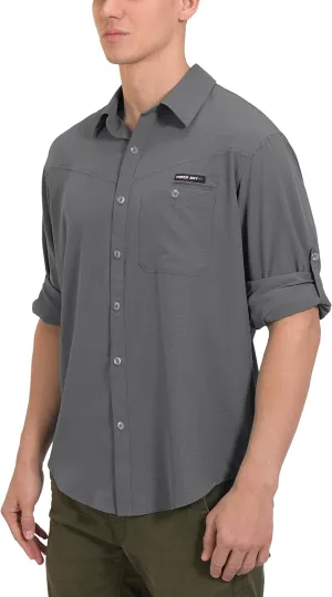 Little Donkey Andy Men's UPF 50 UV Protection Shirt, Breathable Long Sleeve Fishing Hiking Shirts, Quick Dry