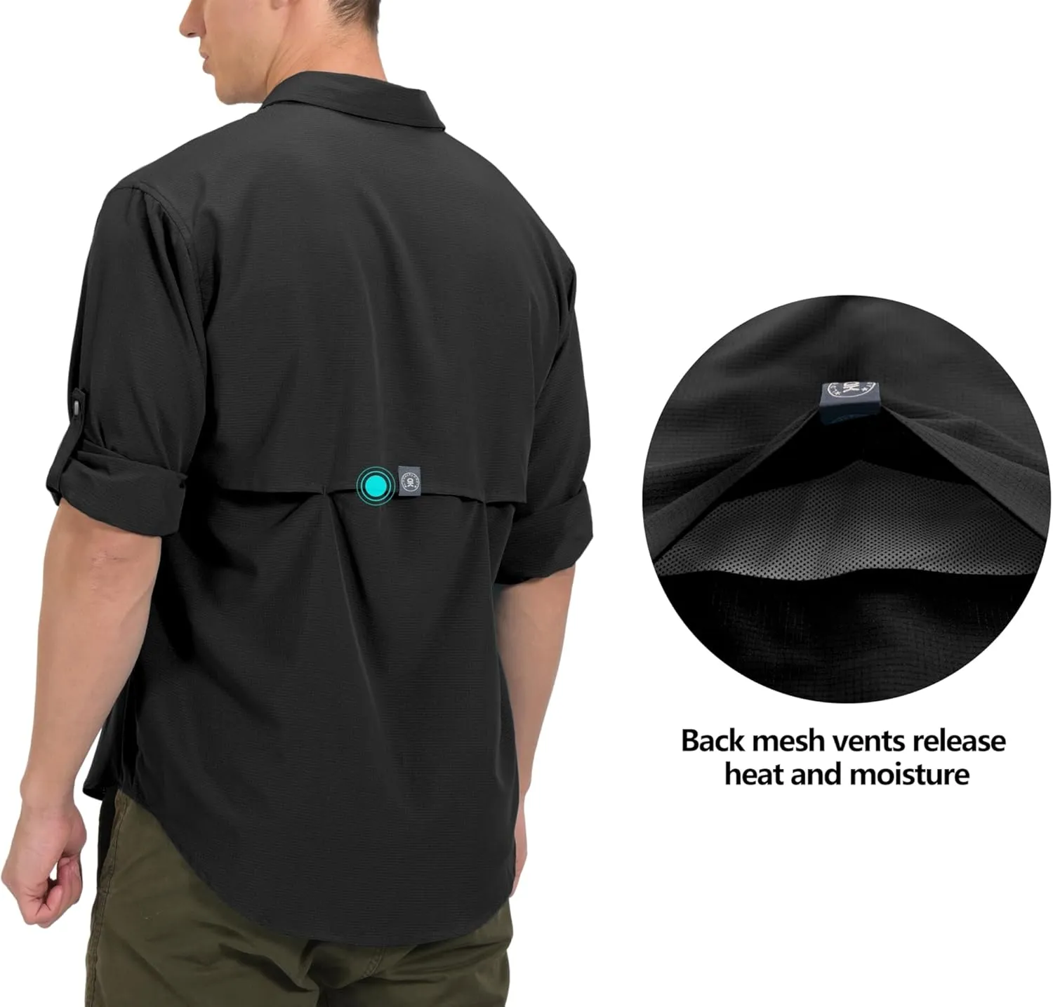 Little Donkey Andy Men's UPF 50 UV Protection Shirt, Breathable Long Sleeve Fishing Hiking Shirts, Quick Dry