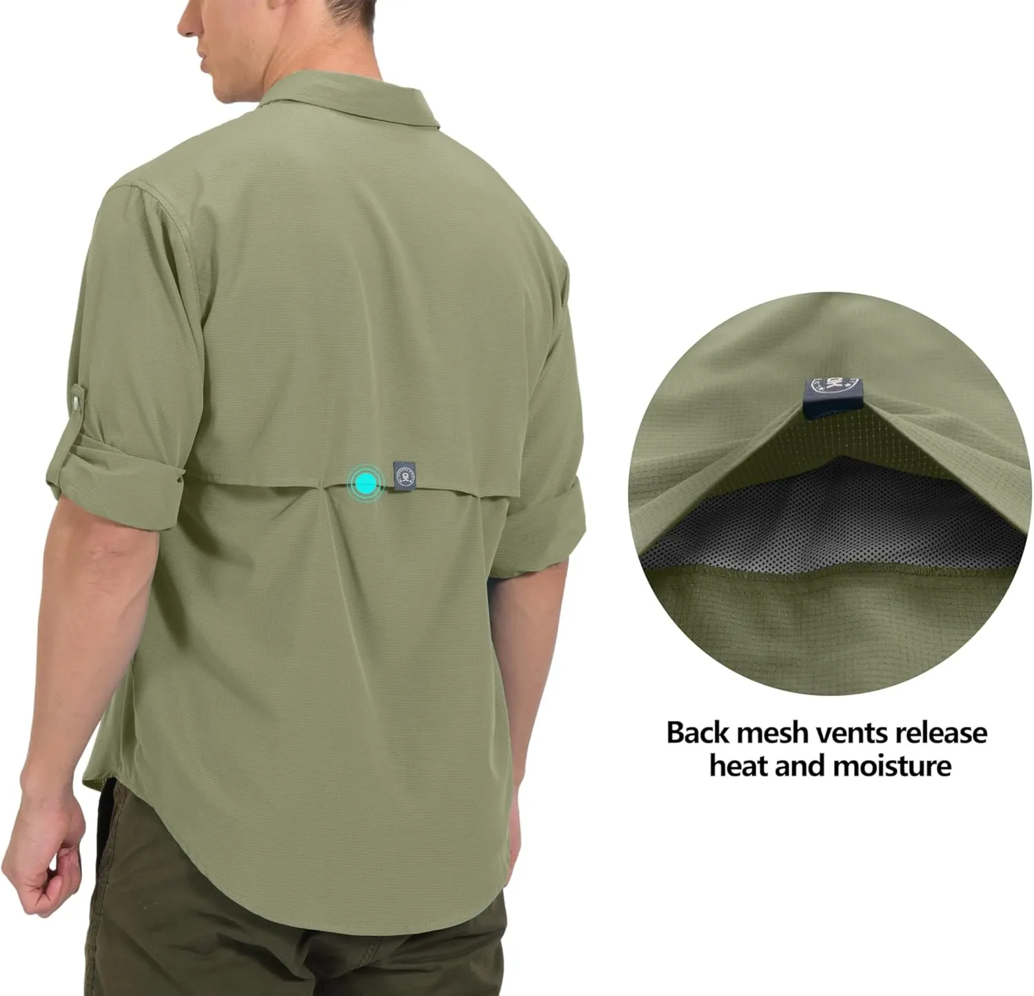 Little Donkey Andy Men's UPF 50 UV Protection Shirt, Breathable Long Sleeve Fishing Hiking Shirts, Quick Dry